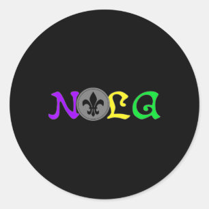 Sticker Rond Nola New Orleans Mardi Gras 504