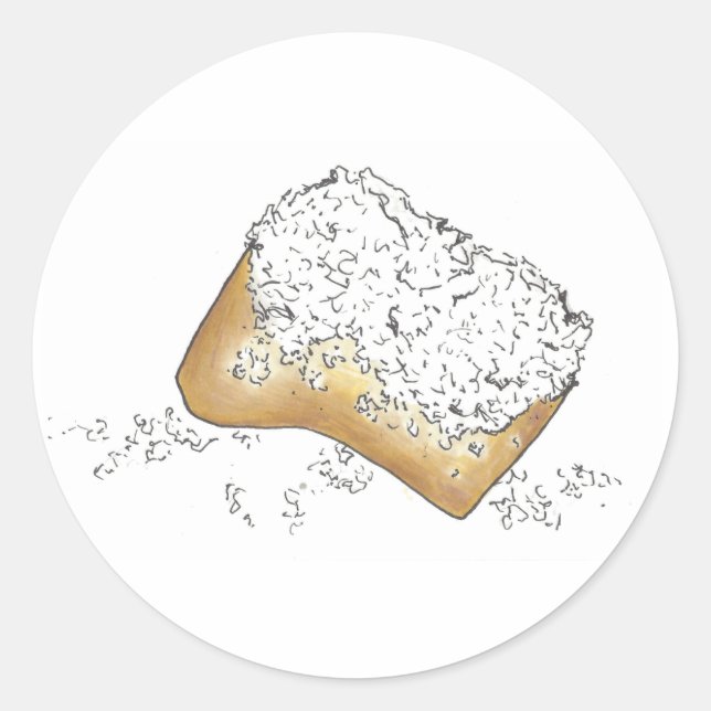 Sticker Rond NOLA Nouvelle-Orléans Louisiane Sugary Beignet Pât (Devant)