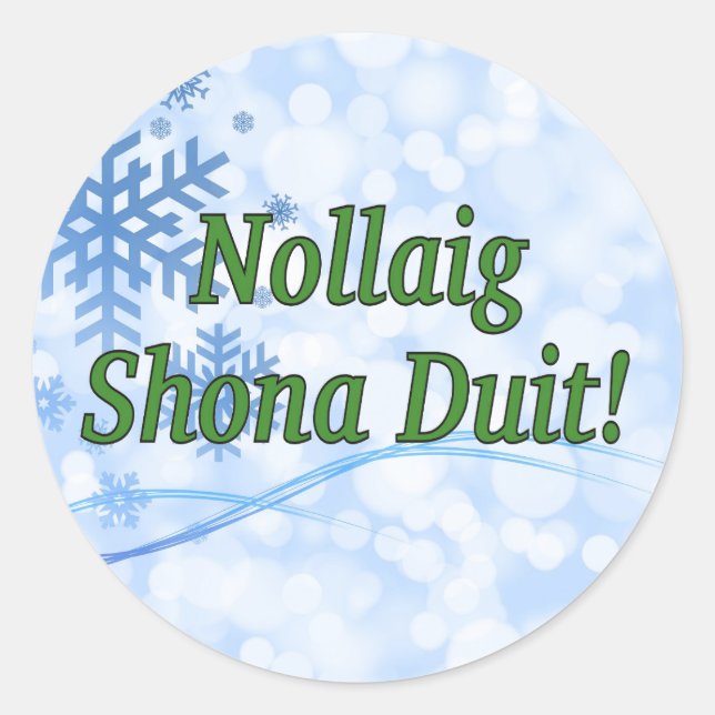 Sticker Rond Nollaig Shona Duit ! Joyeux Noël dans le gf (Devant)