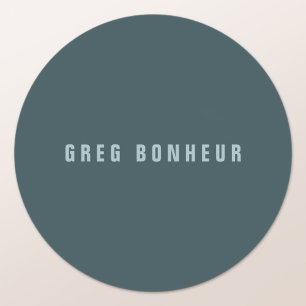 Sticker Rond Nom au look moderne et élégant   Bleu gris