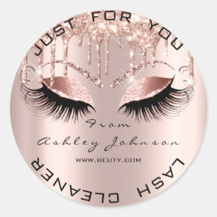 Sticker Rond Nom Beauté Eyes Drivers Rose Gold Lashes Cleaner