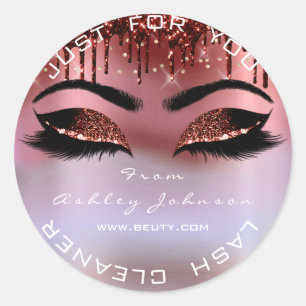 Sticker Rond Nom Beauté Lashes Bourgogne Ombre Lashes Yeux