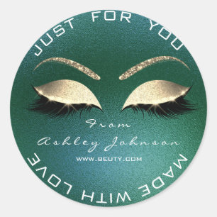 Sticker Rond Nom Beauté Salon Parties scintillant Deep Green Me