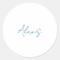 Nom Calligraphie Script Plain Simple Blanc Bleu