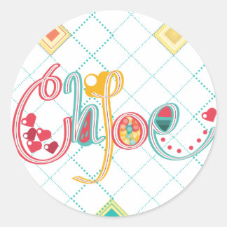 Sticker Rond nom Chloe