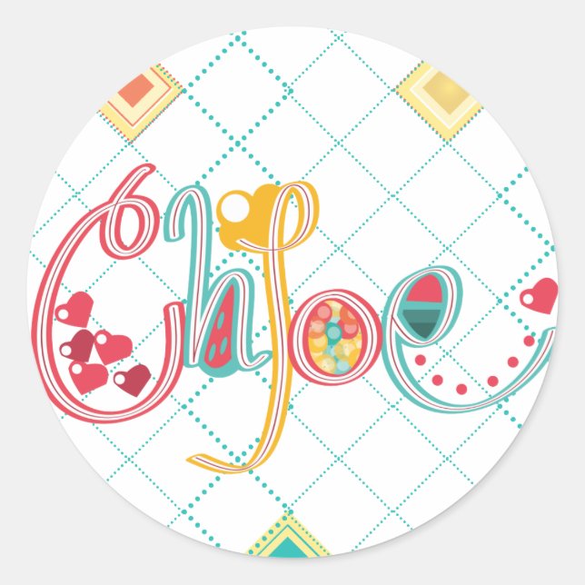 Sticker Rond nom Chloe (Devant)