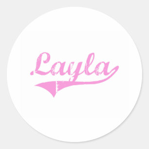 Sticker Rond Nom classique de style de Layla