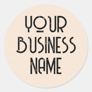 Sticker Rond Nom commercial personnalisé Minimal Simple Profess