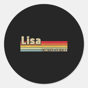 Sticker Rond Nom de cadeau de Lisa personnalisé Anniversaire Am