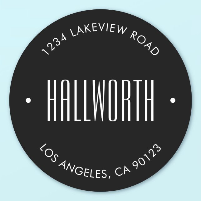 Sticker Rond Nom de famille élégant modifiable & Texte circulai (Créateur téléchargé)