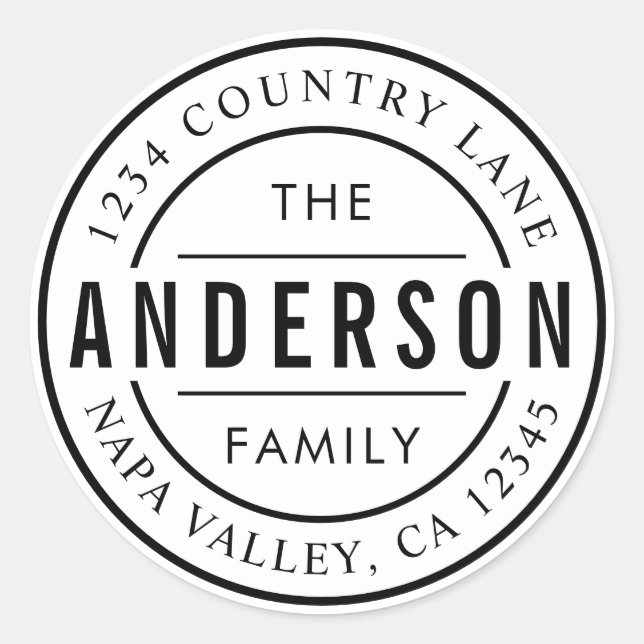 Sticker Rond Nom de famille personnalisé | Créez vos propres ad (Devant)