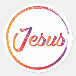 Sticker Rond Nom de Jésus au-dessus de tout nom