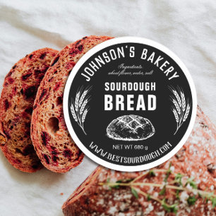 Sticker Rond Nom de la boulangerie Pain Sourbegh Pain Pain Pain