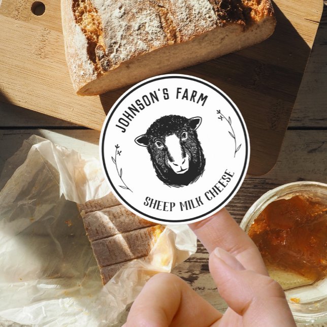 Sticker Rond Nom de la ferme | Wreath | Fromage au lait de mout (Créateur téléchargé)