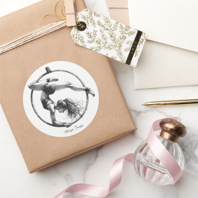 Sticker Rond Nom de la Lyra du cercle aérien (Cadeaux)