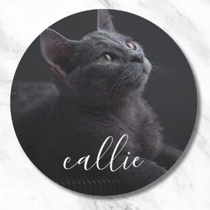 Sticker Rond Nom de la photo du chat de familier