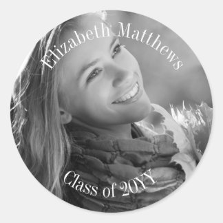 Sticker Rond Nom de la photo et année de promotion