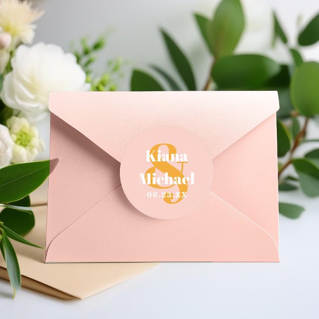 Sticker Rond Nom de la typographie Sunshine Ampersand Pink ID10 (Créateur téléchargé)