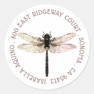 Sticker Rond Nom de l'adresse de retour du type Cercle de libel