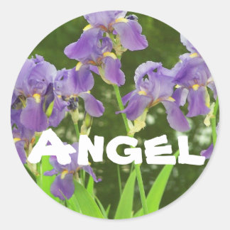 Sticker Rond nom de l'autocollant iris :, Angel