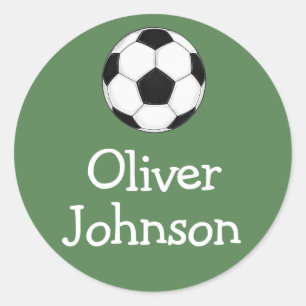Sticker Rond Nom de l'école de football personnalisée