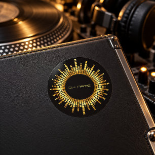 Sticker Rond Nom de l'égaliseur Gold DJ