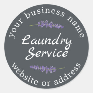 Sticker Rond Nom de l'entreprise de service de blanchisserie mo