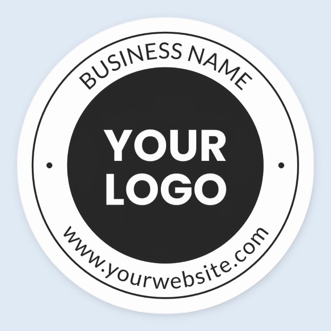 Sticker Rond Nom de l'entreprise & site Web ou slogan, merci et (Créateur téléchargé)