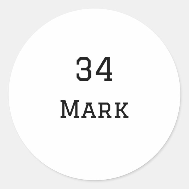 Sticker Rond nom de l'équipe ajouter nom du joueur date sports (Devant)