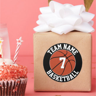 Sticker Rond Nom de l'équipe de basket-ball et numéro du joueur