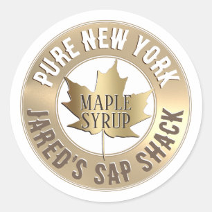 Sticker Rond Nom de l'État et de l'entreprise Maple Leaf Mini É