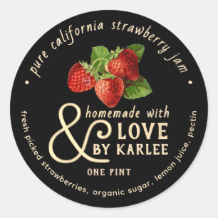 Sticker Rond Nom de l'État fait maison avec amour Pure confitur