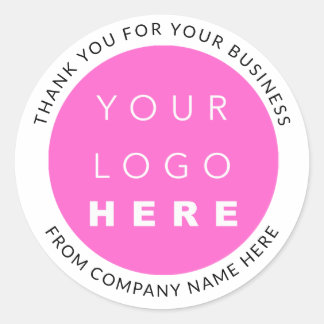 Sticker Rond Nom de logo personnalisé Web Simply Black Merci