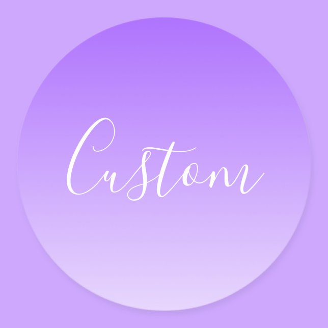 Sticker Rond Nom de script cursif & ombre violet clair modifiab (Créateur téléchargé)
