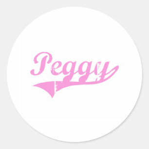 Sticker Rond Nom de style classique Peggy
