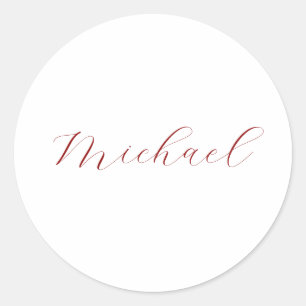 Sticker Rond Nom d'écriture professionnelle minimaliste moderne