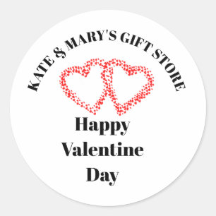 Sticker Rond Nom d'entreprise personnalisé Joyeuse Saint-Valent