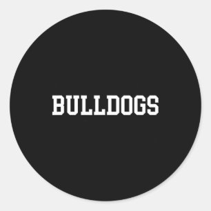 Sticker Rond Nom d'esprit scolaire Leopard Bulldogs Nom de l'éq
