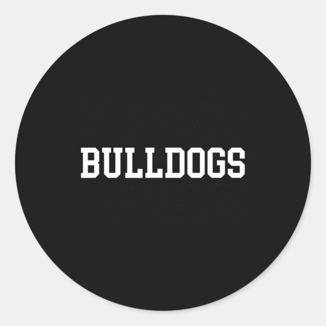 Sticker Rond Nom d'esprit scolaire Leopard Bulldogs Nom de l'éq (Devant)