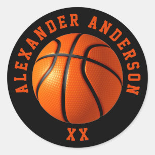 Sticker Rond Nom du basket-ball et Jersey Personnaliser