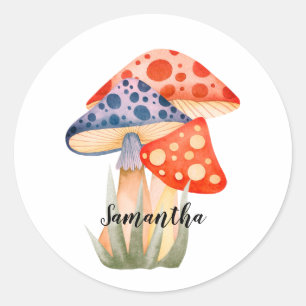 Sticker Rond Nom du champignon de bois mou