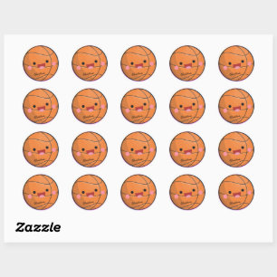 Sticker Rond Nom du joueur de basket-ball Kawaii de couleur mig