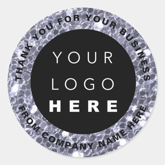 Sticker Rond Nom du logo Merci Web Blue Spark Boutique Parties  (Devant)