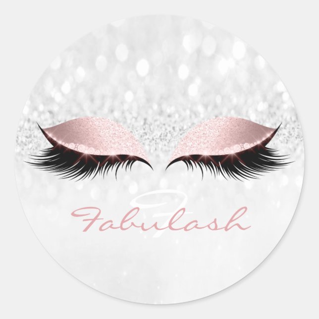 Sticker Rond Nom du monogramme Parties scintillant Lash oculair (Devant)