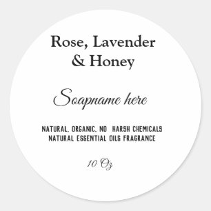 Sticker Rond nom du savon poids site internet ingrédients détai