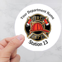 Nom du service d'incendie, logo et numéro de la st