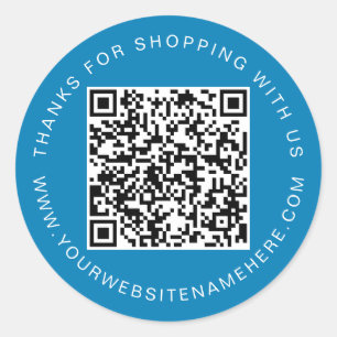 Sticker Rond Nom du site Web de petite entreprise de code QR Ib