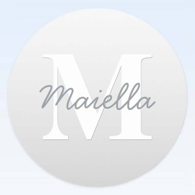 Sticker Rond Nom en écriture cursive ou autre texte avec monogr (Créateur téléchargé)
