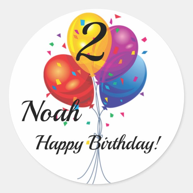 Sticker Rond NOM ET ANNÉE DE L'Autocollant PERSONNALISÉ (Devant)