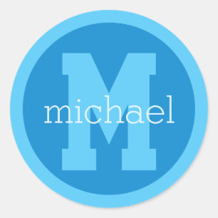 Sticker Rond Nom et monogramme personnalisés